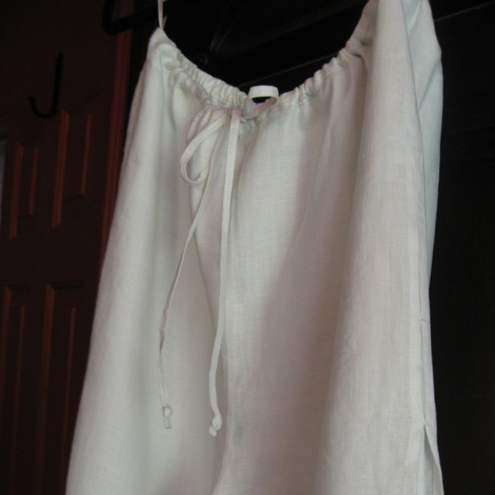 Linen Drawstring Pant With Open Side Seams - image 4